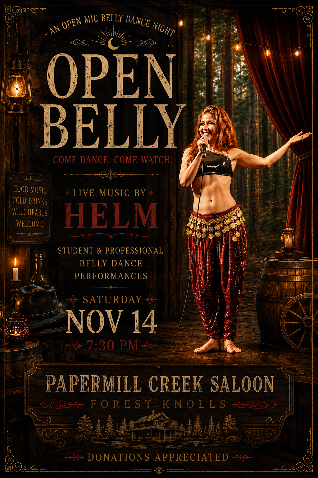 Nathalie Tedrick Open Belly at the Paper Mill Creek Saloon