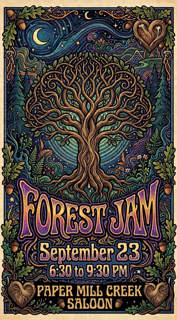 Forest Jam at Paper Mill Creek Saloon Revised
