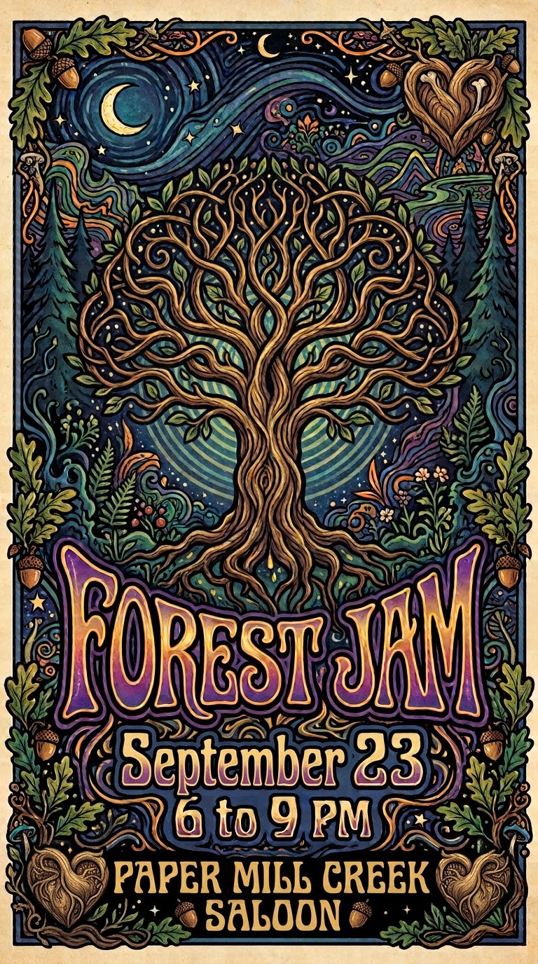 Forest Jam a the Paper Mill Creek Saloon on September 23, 2026