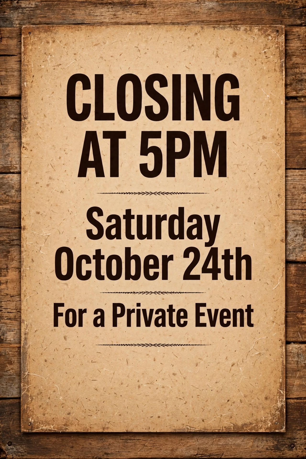 Closed for Private Event